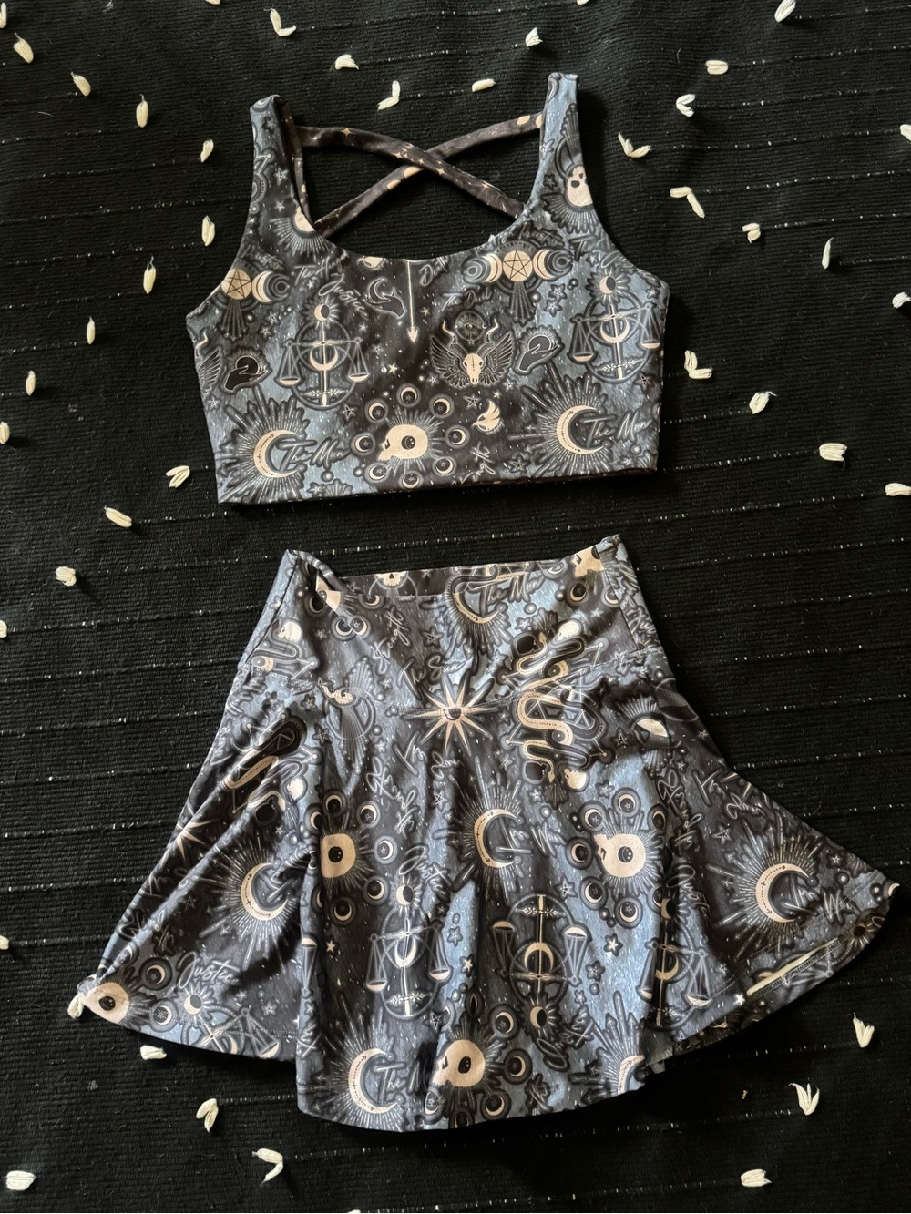 EAGLEROCK WERKSHOP TAROT FEATHERLIGHT SKIRT AND TOP  SZ MEDIUM